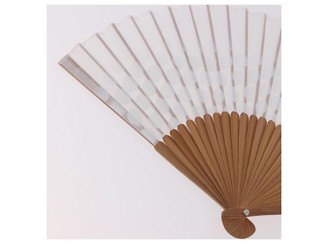 LOUIS VUITTON Fondation Japanese Fan Polyester Weiß LV Auth bs35612V - Ansicht 3