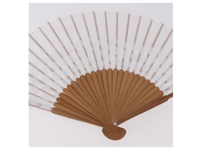 LOUIS VUITTON Fondation Japanese Fan Polyester Weiß LV Auth bs35612V - Ansicht 4