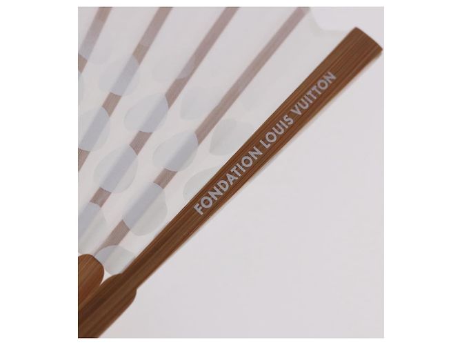 LOUIS VUITTON Fondation Japanese Fan Polyester Weiß LV Auth bs35612V - Ansicht 7