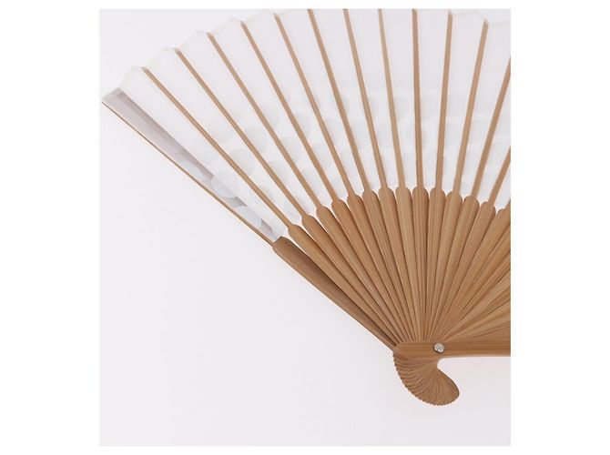 LOUIS VUITTON Fondation Japanese Fan Polyester Weiß LV Auth bs35612V - Ansicht 9