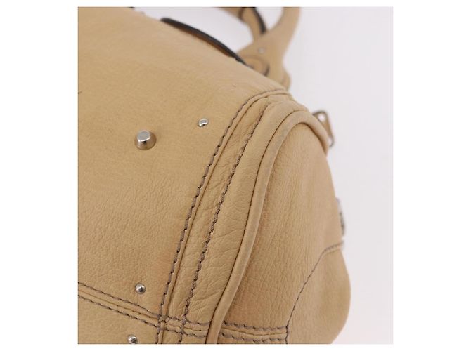 Chloé Borsa Chloe Paddington in pelle beige argento Auth 184977A - vista 12