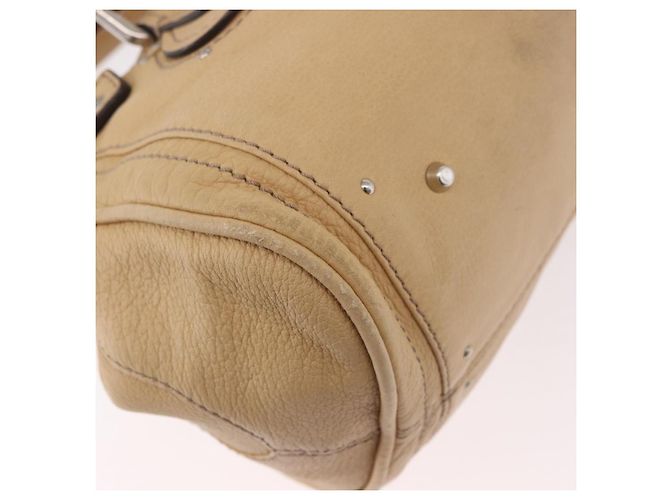 Chloé Borsa Chloe Paddington in pelle beige argento Auth 184977A - vista 13