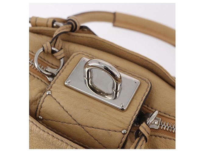 Chloé Borsa Chloe Paddington in pelle beige argento Auth 184977A - vista 16