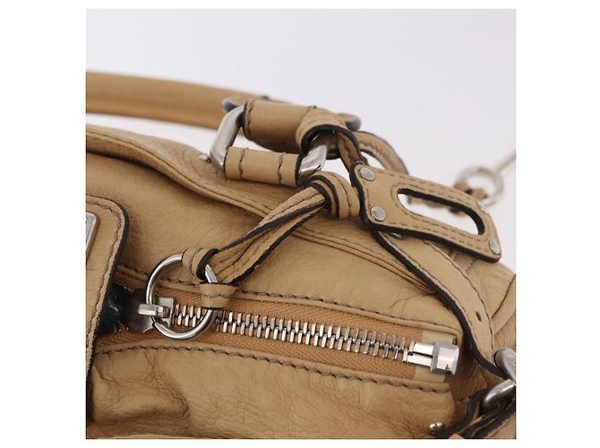 Chloé Borsa Chloe Paddington in pelle beige argento Auth 184977A - vista 18