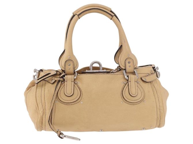 Chloé Borsa Chloe Paddington in pelle beige argento Auth 184977A - vista 2