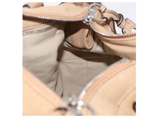 Chloé Borsa Chloe Paddington in pelle beige argento Auth 184977A - vista 21