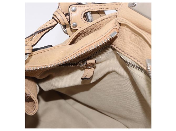 Chloé Borsa Chloe Paddington in pelle beige argento Auth 184977A - vista 23
