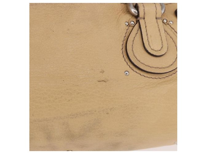 Chloé Borsa Chloe Paddington in pelle beige argento Auth 184977A - vista 4