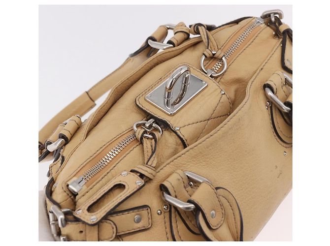Chloé Borsa Chloe Paddington in pelle beige argento Auth 184977A - vista 7