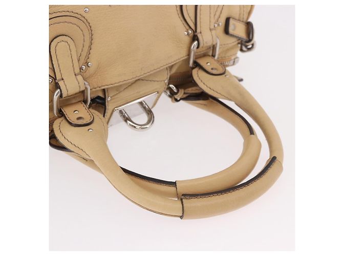 Chloé Borsa Chloe Paddington in pelle beige argento Auth 184977A - vista 8