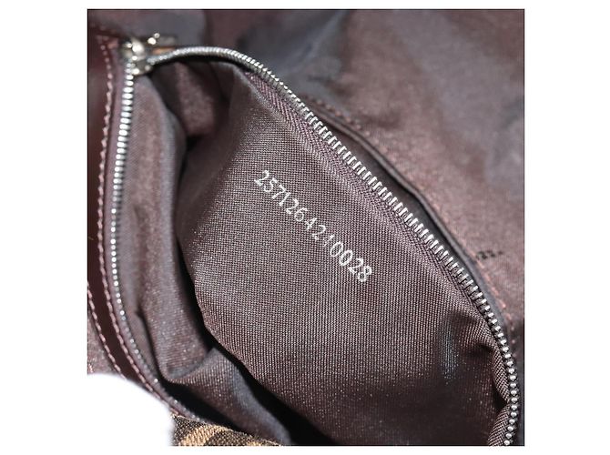 FENDI Zucca Canvas Mamma Baguette Shoulder Bag Black Brown Auth 185659SAM Marrone Nero - vista 11
