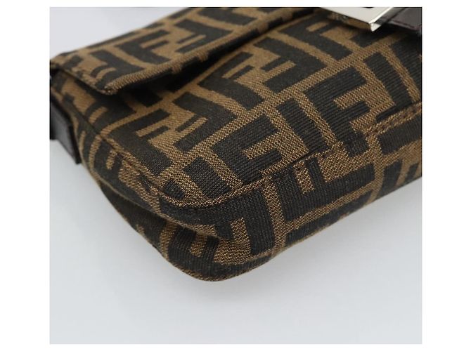 FENDI Zucca Canvas Mamma Baguette Shoulder Bag Black Brown Auth 185659SAM Marrone Nero - vista 15