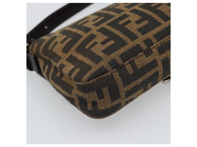 FENDI Zucca Canvas Mamma Baguette Shoulder Bag Black Brown Auth 185659SAM Marrone Nero - vista 17