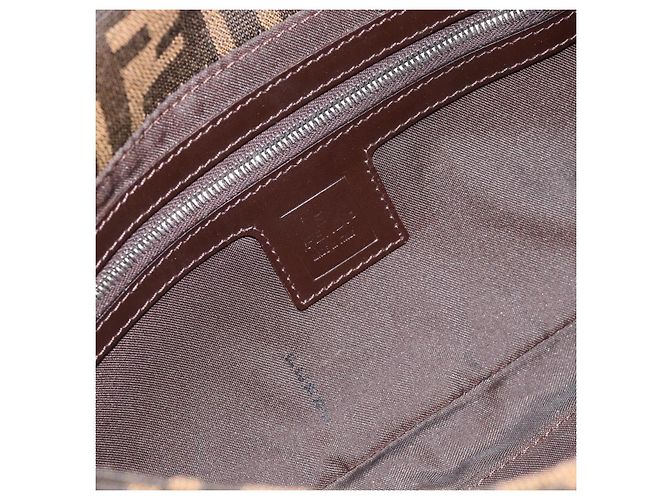 FENDI Zucca Canvas Mamma Baguette Shoulder Bag Black Brown Auth 185659SAM Marrone Nero - vista 18