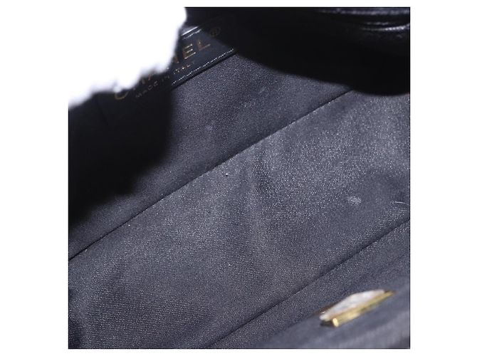 CHANEL Borsa a Spalla Chain Matelasse 22 Denim Nero Oro CC Auth 184961SM D'oro - vista 10