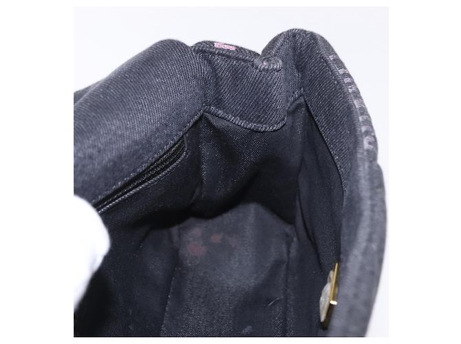 CHANEL Borsa a Spalla Chain Matelasse 22 Denim Nero Oro CC Auth 184961SM D'oro - vista 23