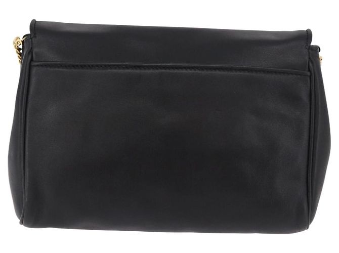 Céline Sac à bandoulière à chaîne CELINE en cuir noir et or Auth ki6665M Doré - vue 2
