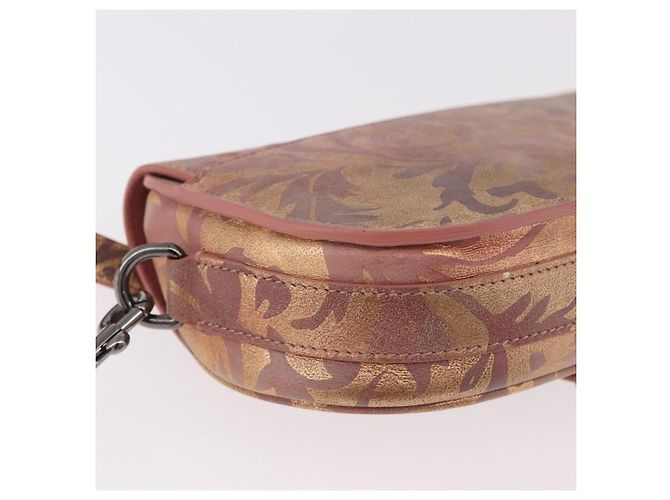 Borsa a Spalla Christian Dior BOBBY EAST-WEST Pelle Bronze Silver Auth 184842SM Argento Bronzo - vista 13