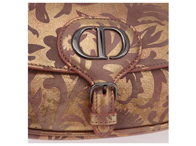Borsa a Spalla Christian Dior BOBBY EAST-WEST Pelle Bronze Silver Auth 184842SM Argento Bronzo - vista 15
