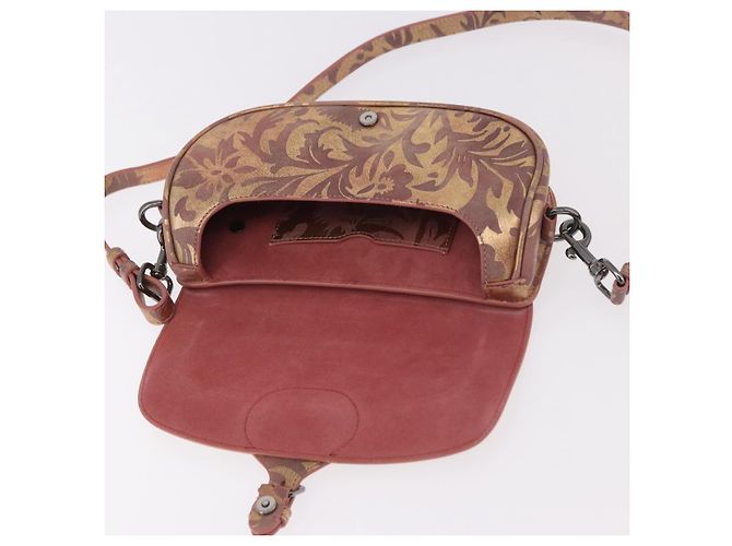 Borsa a Spalla Christian Dior BOBBY EAST-WEST Pelle Bronze Silver Auth 184842SM Argento Bronzo - vista 16