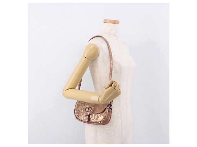 Borsa a Spalla Christian Dior BOBBY EAST-WEST Pelle Bronze Silver Auth 184842SM Argento Bronzo - vista 23