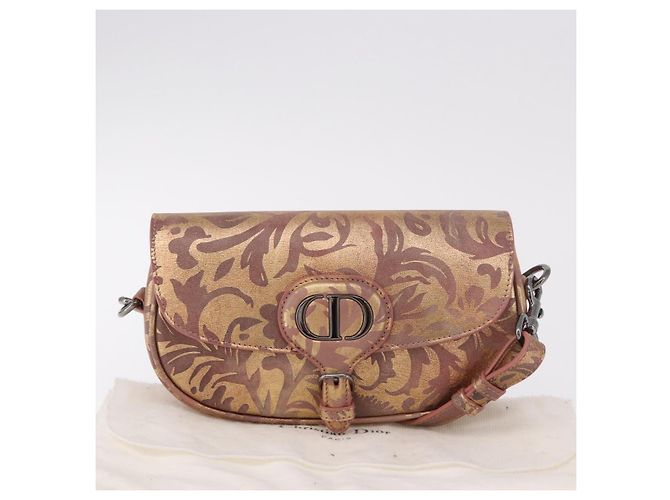 Borsa a Spalla Christian Dior BOBBY EAST-WEST Pelle Bronze Silver Auth 184842SM Argento Bronzo - vista 24