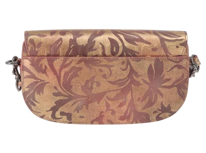 Borsa a Spalla Christian Dior BOBBY EAST-WEST Pelle Bronze Silver Auth 184842SM Argento Bronzo - vista 3