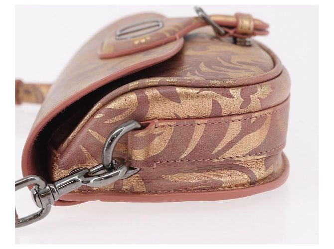Borsa a Spalla Christian Dior BOBBY EAST-WEST Pelle Bronze Silver Auth 184842SM Argento Bronzo - vista 5