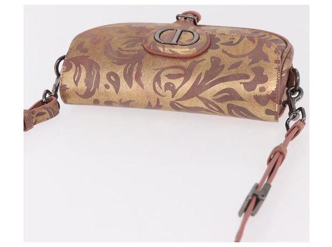 Borsa a Spalla Christian Dior BOBBY EAST-WEST Pelle Bronze Silver Auth 184842SM Argento Bronzo - vista 6