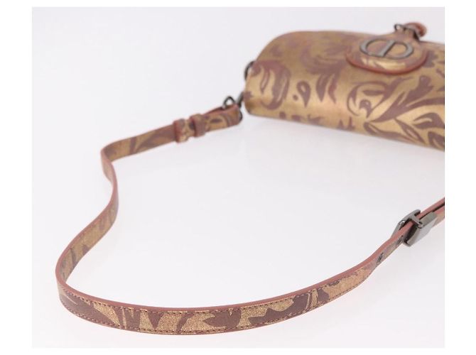Borsa a Spalla Christian Dior BOBBY EAST-WEST Pelle Bronze Silver Auth 184842SM Argento Bronzo - vista 7