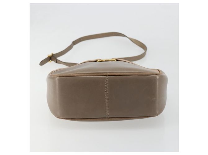 Bolsa de Ombro Salvatore Ferragamo Vala em Couro Bege Dourado Auth BA13281 - vista 10