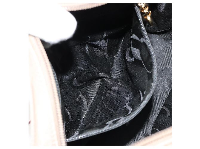 Bolsa de Ombro Salvatore Ferragamo Vala em Couro Bege Dourado Auth BA13281 - vista 22