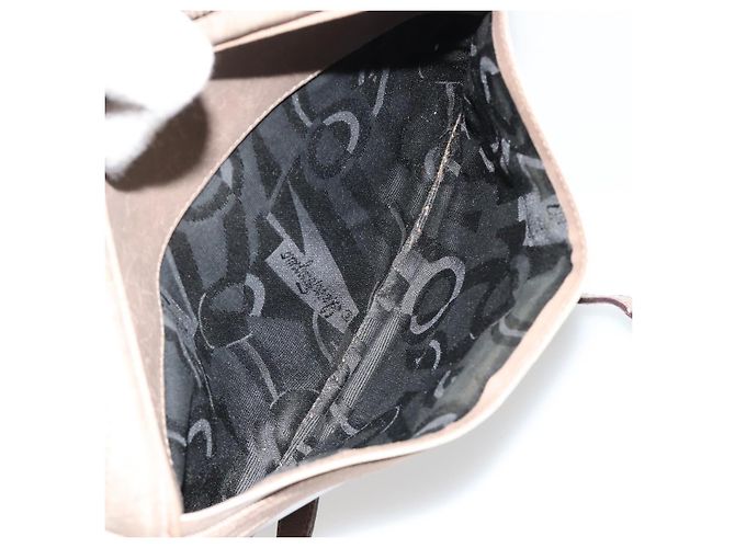 Bolsa de Ombro Salvatore Ferragamo Vala em Couro Bege Dourado Auth BA13281 - vista 23