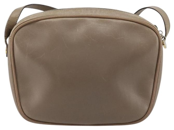 Bolsa de Ombro Salvatore Ferragamo Vala em Couro Bege Dourado Auth BA13281 - vista 3
