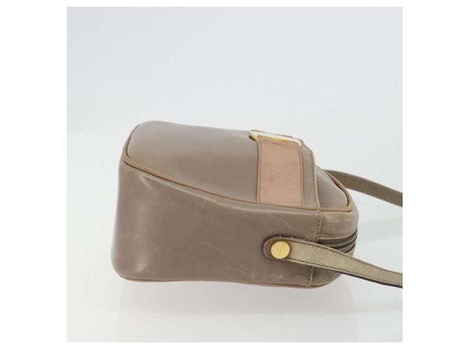 Bolsa de Ombro Salvatore Ferragamo Vala em Couro Bege Dourado Auth BA13281 - vista 4