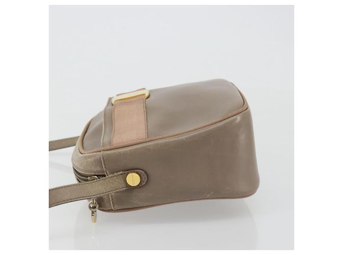 Bolsa de Ombro Salvatore Ferragamo Vala em Couro Bege Dourado Auth BA13281 - vista 5