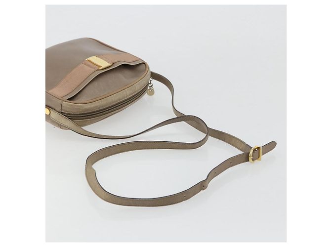 Bolsa de Ombro Salvatore Ferragamo Vala em Couro Bege Dourado Auth BA13281 - vista 7