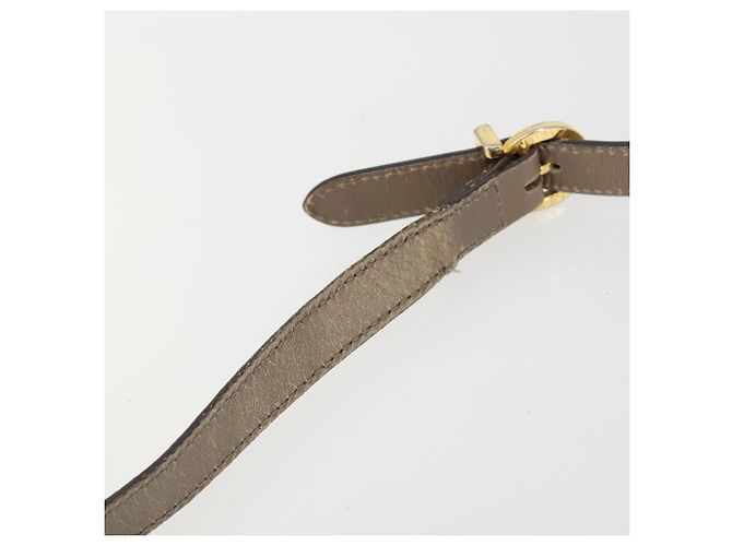 Bolsa de Ombro Salvatore Ferragamo Vala em Couro Bege Dourado Auth BA13281 - vista 9