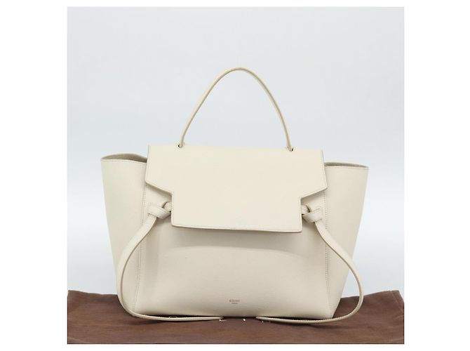 Céline CELINE Micro Belt Hand Bag Pelle Bianco Oro Auth 185630V D'oro - vista 12