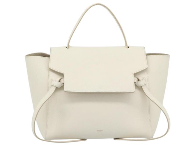 Céline CELINE Micro Belt Hand Bag Pelle Bianco Oro Auth 185630V D'oro - vista 13