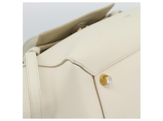 Céline CELINE Micro Belt Hand Bag Pelle Bianco Oro Auth 185630V D'oro - vista 17