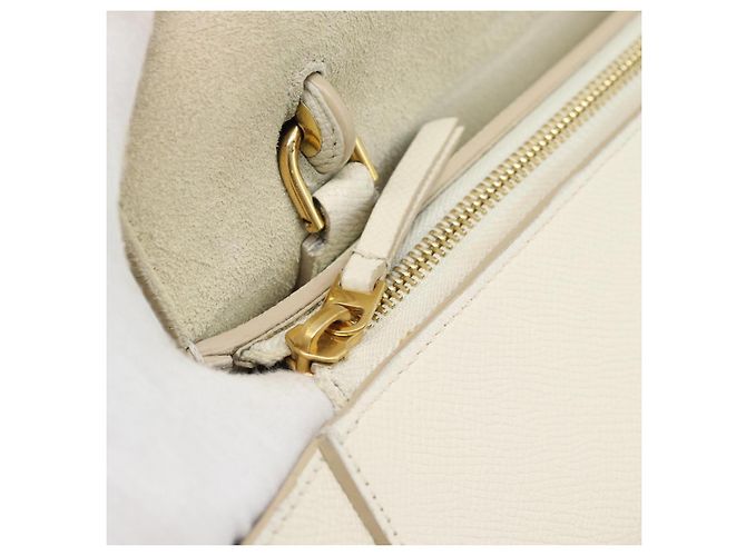 Céline CELINE Micro Belt Hand Bag Pelle Bianco Oro Auth 185630V D'oro - vista 22