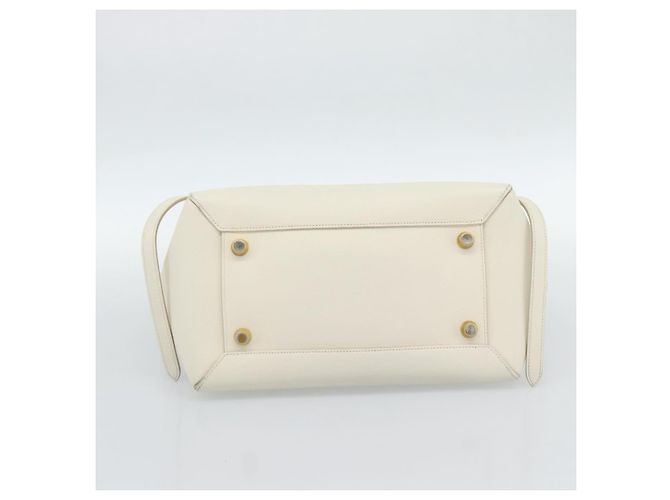 Céline CELINE Micro Belt Hand Bag Pelle Bianco Oro Auth 185630V D'oro - vista 6