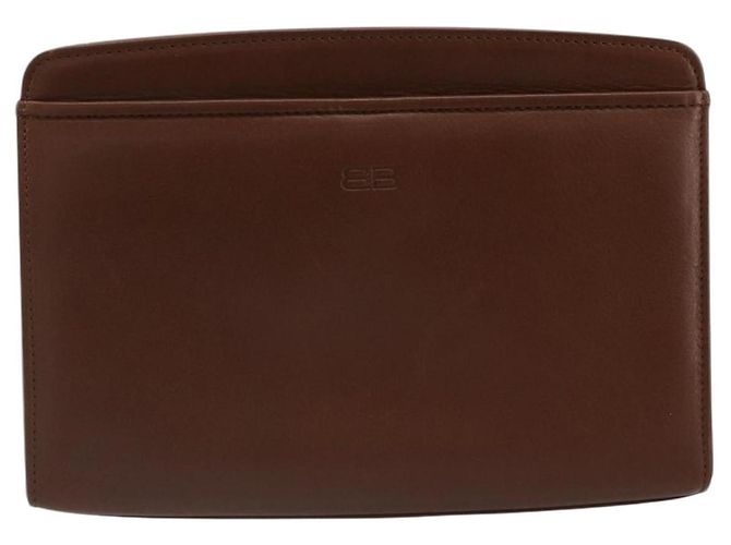 Clutch BALENCIAGA in pelle marrone oro Auth 178398 D'oro - vista 13