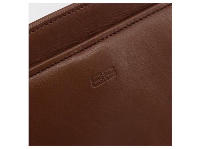Clutch BALENCIAGA in pelle marrone oro Auth 178398 D'oro - vista 17