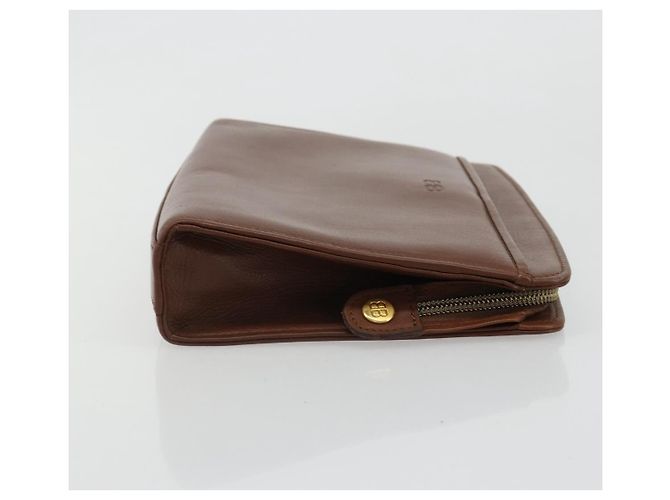 Clutch BALENCIAGA in pelle marrone oro Auth 178398 D'oro - vista 3