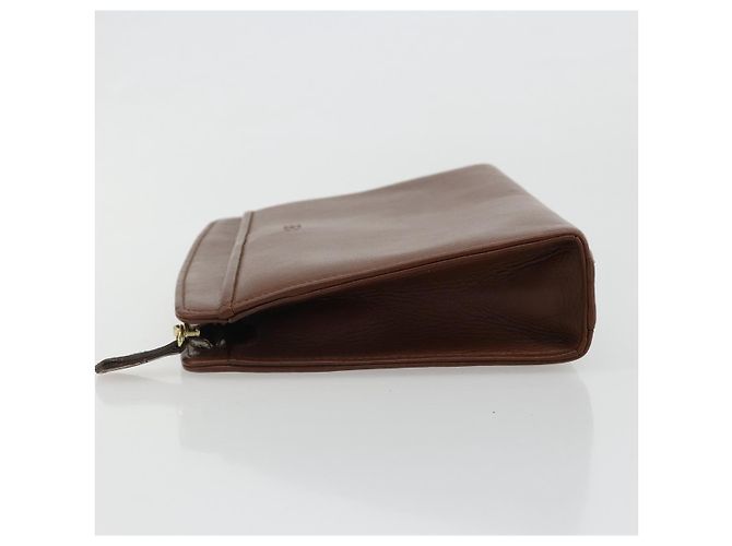 Clutch BALENCIAGA in pelle marrone oro Auth 178398 D'oro - vista 4