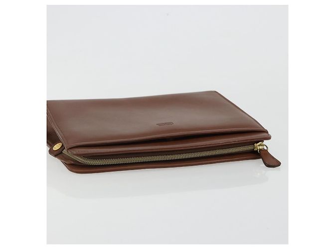 Clutch BALENCIAGA in pelle marrone oro Auth 178398 D'oro - vista 5