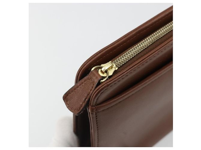 Clutch BALENCIAGA in pelle marrone oro Auth 178398 D'oro - vista 8