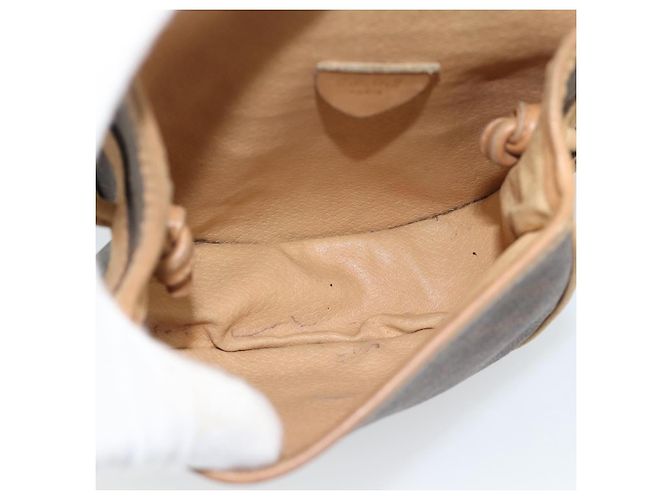 Céline Borsa a tracolla CELINE Macadam Canvas PVC Pelle Marrone Oro Auth ka4664 D'oro - vista 11